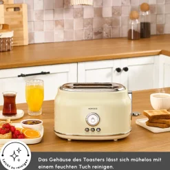 Karaca Retro Cremefarbenes Toaster