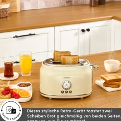 Karaca Retro Cremefarbenes Toaster