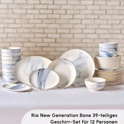 Karaca Ria New 39-teilig Geschirrset für 12 Personen, Grau