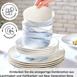 Karaca Ria New 39-teilig Geschirrset für 12 Personen, Grau