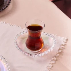 Karaca Rory 12-teiliges Glas Türkisches Teeset für 6 Personen, 14 cm