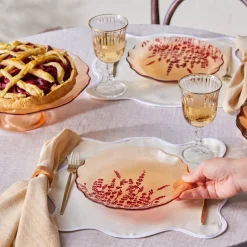 Karaca Rote Lavendel 7-teiliges Kuchenset