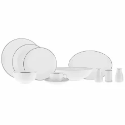 Karaca Rowan für 12 Personen New Generation Bone Geschirrset, 69 Teilig, Platin