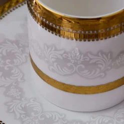 Karaca Royal Bone Charlotte Kaffeetassenset für 6 Personen, 90 ml