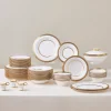 Karaca Royal Bone China Charlotte 55-teiliges Tafelservice für 12 Personen, Gold