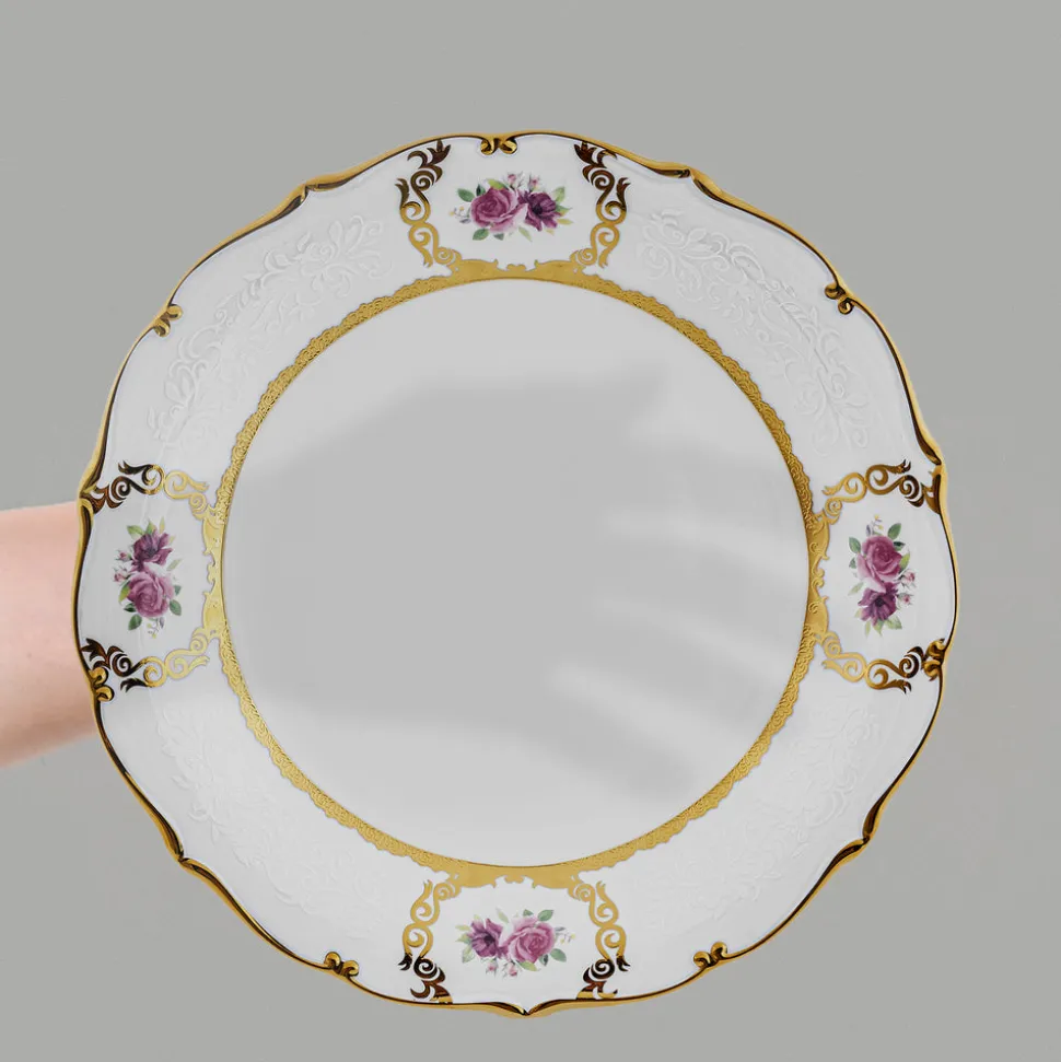 Karaca Royal Bone China Elizabeth 55-teiliges Tafelservice für 12 Personen, Gold