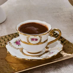 Karaca Royal Bone Elizabeth Kaffeetassenset für 6 Personen, 90 ml