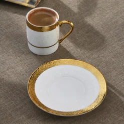 Karaca Royal Bone Victoria Kaffeetassenset für 6 Personen, 90 ml