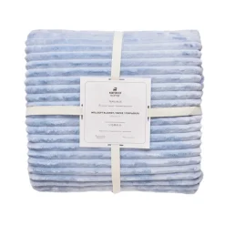 Karaca Ruby Stripe Wellsoft Einzel Decke, Blau