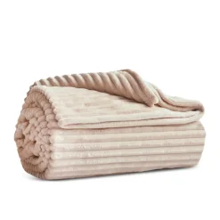 Karaca Ruby Stripe, Wellsoft TV-Decke, Ecru