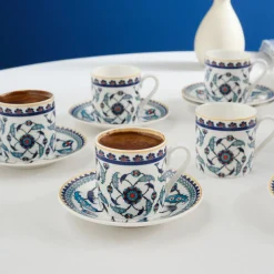 Karaca Rumi Kaffeetassenset für 6 Personen, 80 ml