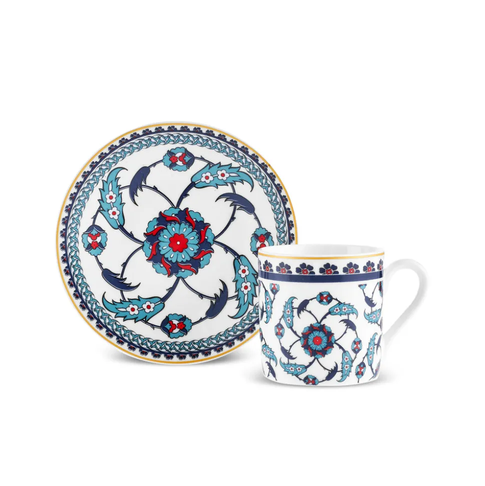 Karaca Rumi Kaffeetassenset für 6 Personen, 80 ml