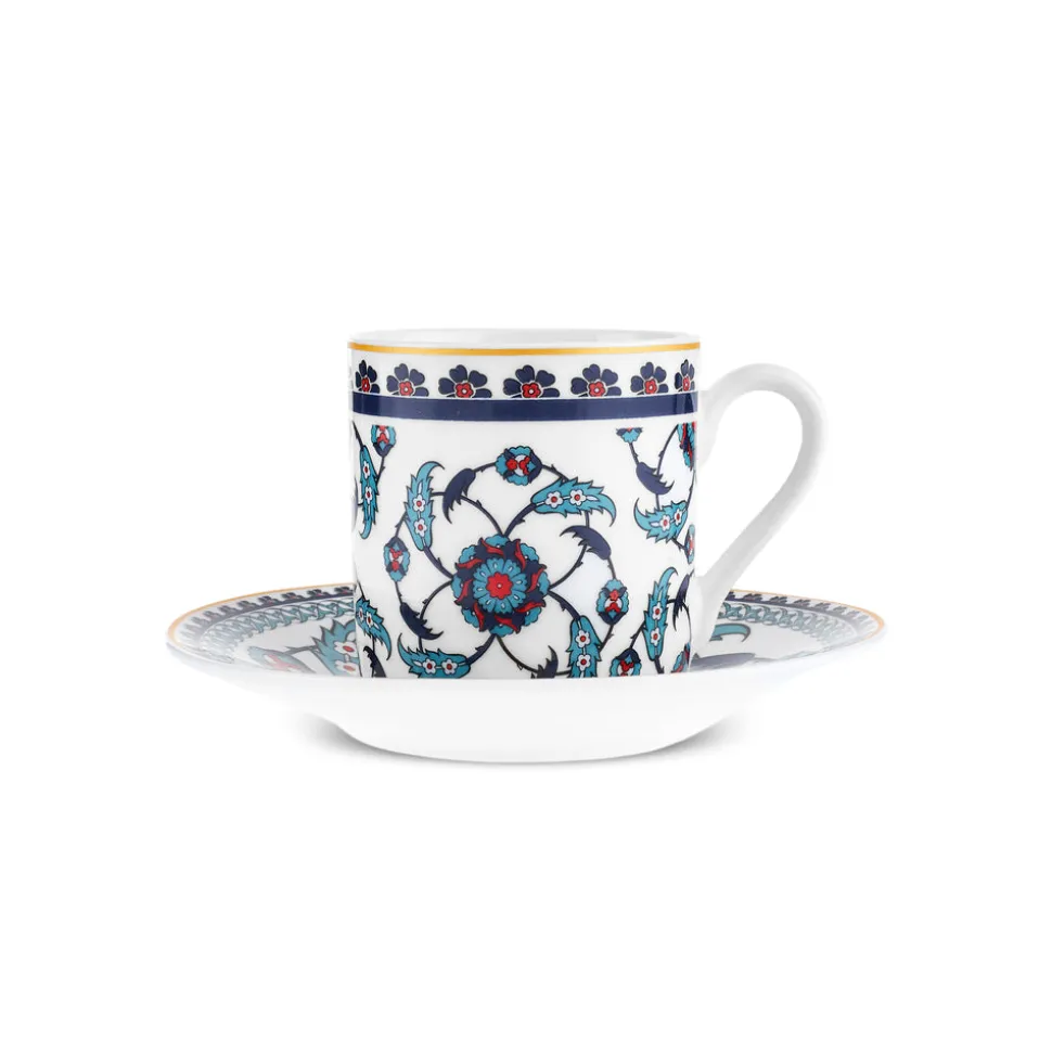 Karaca Rumi Kaffeetassenset für 6 Personen, 80 ml