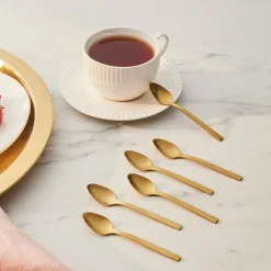 Karaca Sedir Gold 6-teiliges Teelöffel-Set in Box