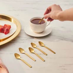 Karaca Sedir Gold 6-teiliges Teelöffel-Set in Box