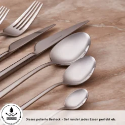 Karaca Serena 84-teilige Edelstahlbesteckset für 12 Personen, Silber