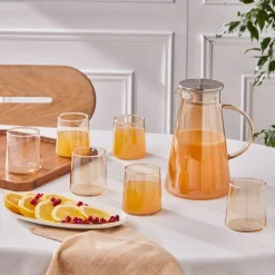 Karaca Serene 7-teiliges Gläser Set, Amber