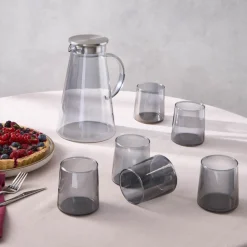 Karaca Serene 7-teiliges Gläser Set, Anthrazit