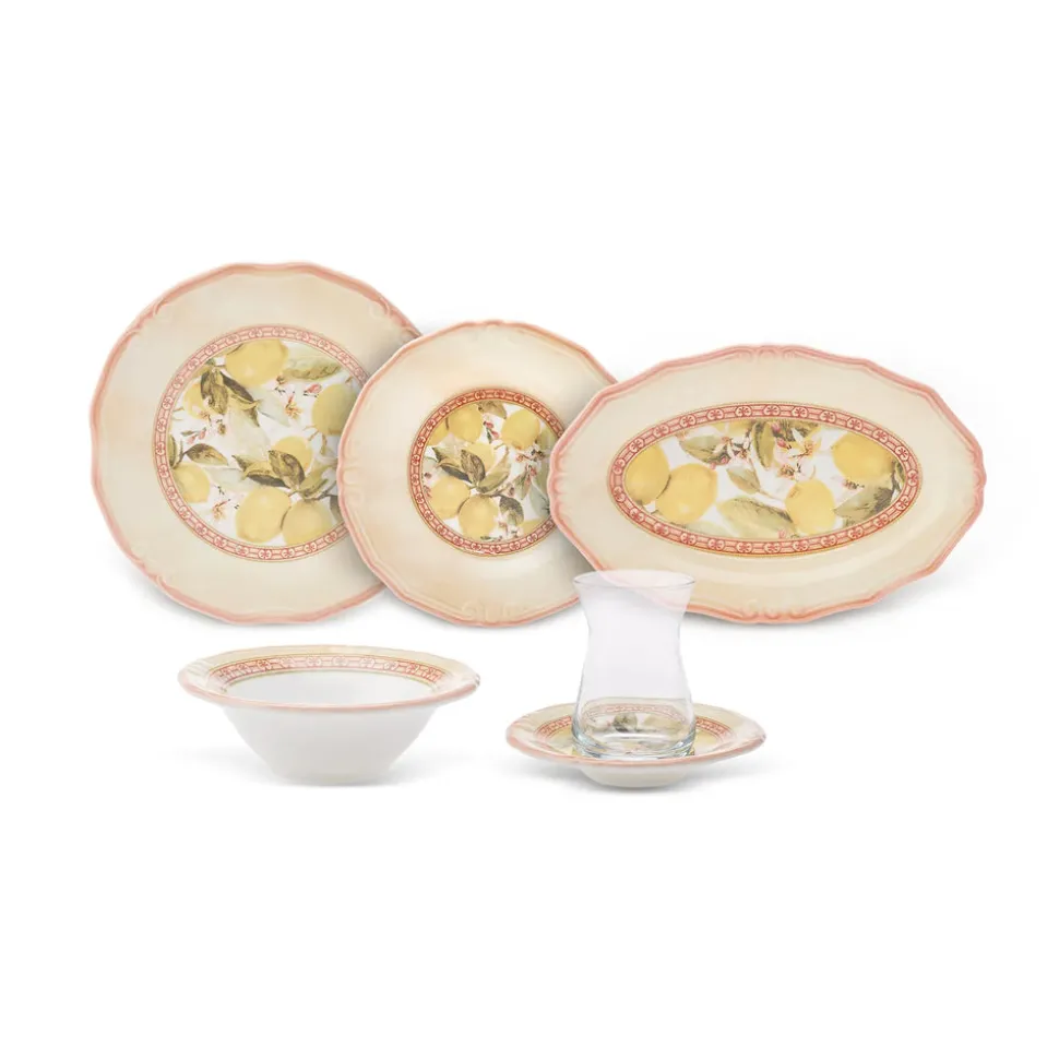 Karaca Sevilla für 6 Personen Frühstücksset und Servierschalen, 26 Teilig