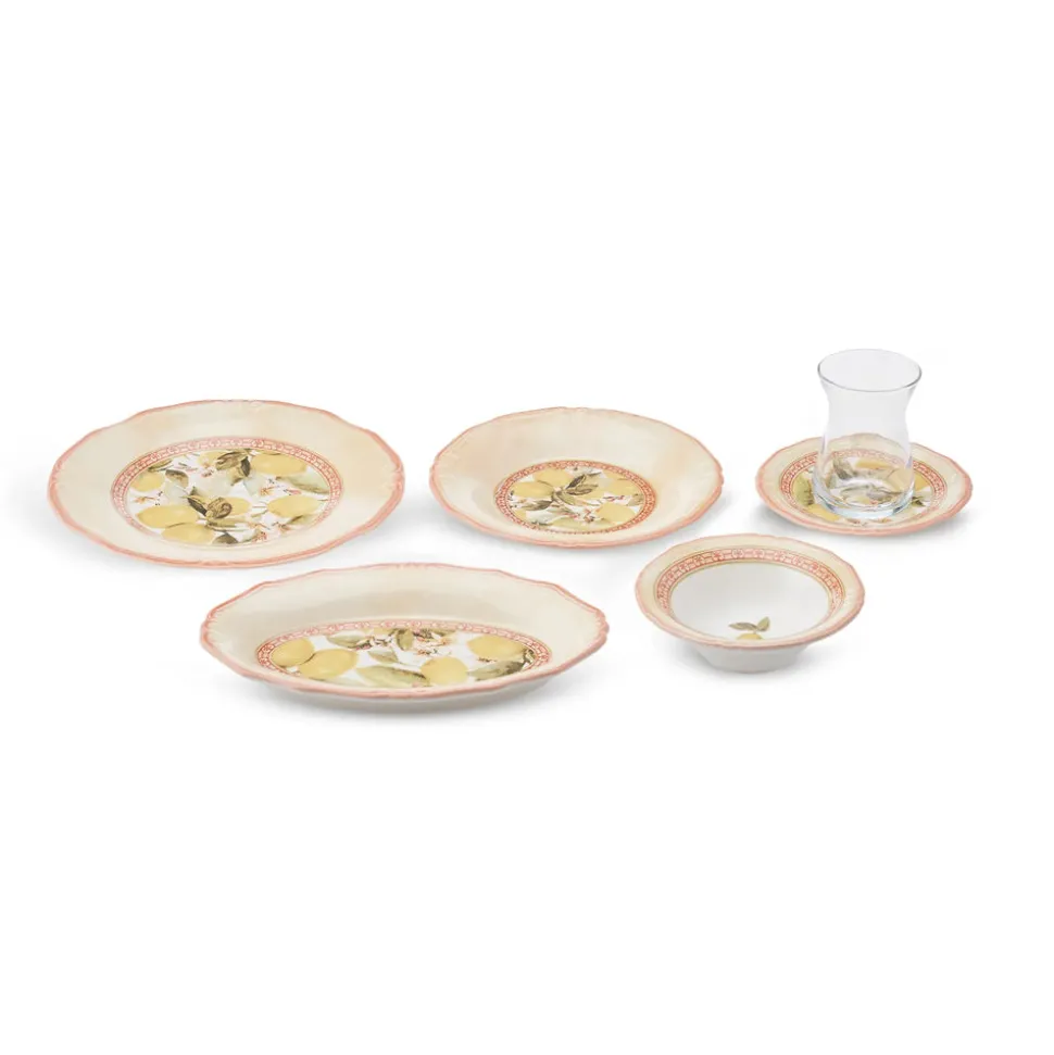 Karaca Sevilla für 6 Personen Frühstücksset und Servierschalen, 26 Teilig