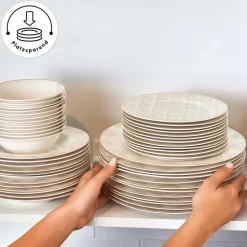 Karaca Siena 56 Teilig 12 Personen New Generation Bone Gold Geschirrset