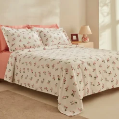 Karaca Silvie 100% Baumwolle Tagesdecke Set, Rot