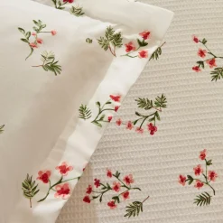 Karaca Silvie 100% Baumwolle Tagesdecke Set, Rot