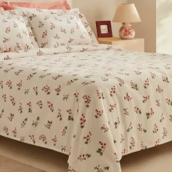 Karaca Silvie 100% Baumwolle Tagesdecke Set, Rot