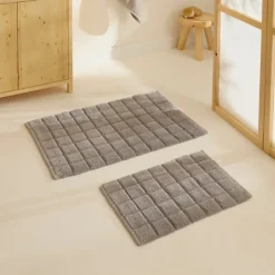 Karaca Simon Badvorleger-Set, 60 × 90 cm + 40 × 60 cm, Grau