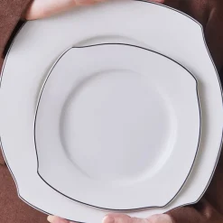 Karaca Square Bone Eterno 53-teiliges 12-Personen Geschirrset Platin