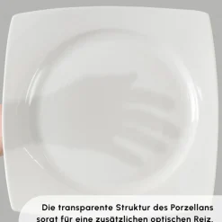 Karaca Square Bone Jamie White 52-Teiliges 12-Personen Geschirrset