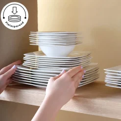 Karaca Square Bone New Autumn 57-Teiliges 12-Personen Geschirrset Gold