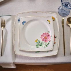 Karaca Square Bone Velora 53-teiliges Tafelservice für 12 Personen