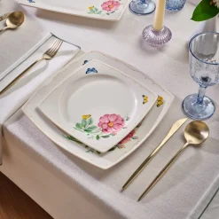 Karaca Square Bone Velora 53-teiliges Tafelservice für 12 Personen