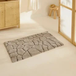 Karaca Stone Badvorleger, 50 × 80 cm, Grau