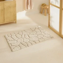 Karaca Stone Badvorleger, 60 × 100 cm, Offwhite