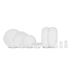 Karaca Stream Bone China Favaro 53-teiliges Tafelservice für 12 Personen, Gold