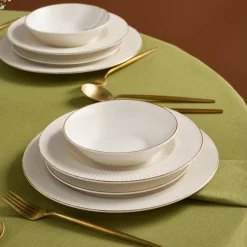 Karaca Stream Bone Massimo 24 Teiliges Gold Essgeschirr Set