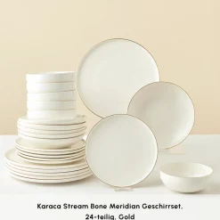 Karaca Stream Bone Meridian Geschirrset, 24-teilig, Gold