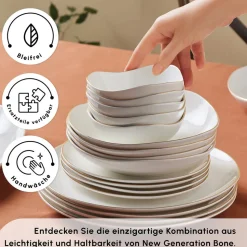 Karaca Stream Bone Middle 56-Teiliges 12-Personen Geschirrset