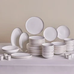 Karaca Stream Bone New Meridian 59-Teiliges 12-Personen Geschirrset Gold