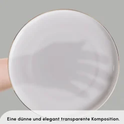 Karaca Stream Bone New Meridian 59-Teiliges 12-Personen Geschirrset Gold