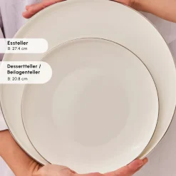 Karaca Stream Bone New Meridian 59-Teiliges 12-Personen Geschirrset Platin