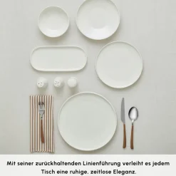 Karaca Stream Bone Sirius 53-Teiliges 12-Personen Tafelservice Weiß