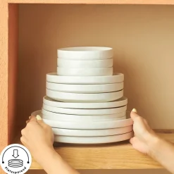 Karaca Stream Bone Sirius 53-Teiliges 12-Personen Tafelservice Weiß