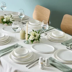 Karaca Stream Bone Sunset Platin, 53-teiliges 12-Personen-Geschirrset