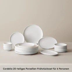 Karaca Stream Pure Cordelia 20-Teiliges 6-Personen Frühstücksset