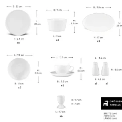 Karaca Stream Pure Favaro 38-Teiliges 6-Personen Frühstücksset
