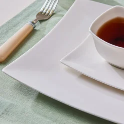 Karaca Stream Pure Perfect Weiß 32-Teiliges 6-Personen Frühstücksset Quadrat