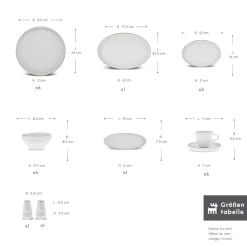 Karaca Stream Pure Sunset 34-Teiliges 6-Personen Frühstücksset Gold